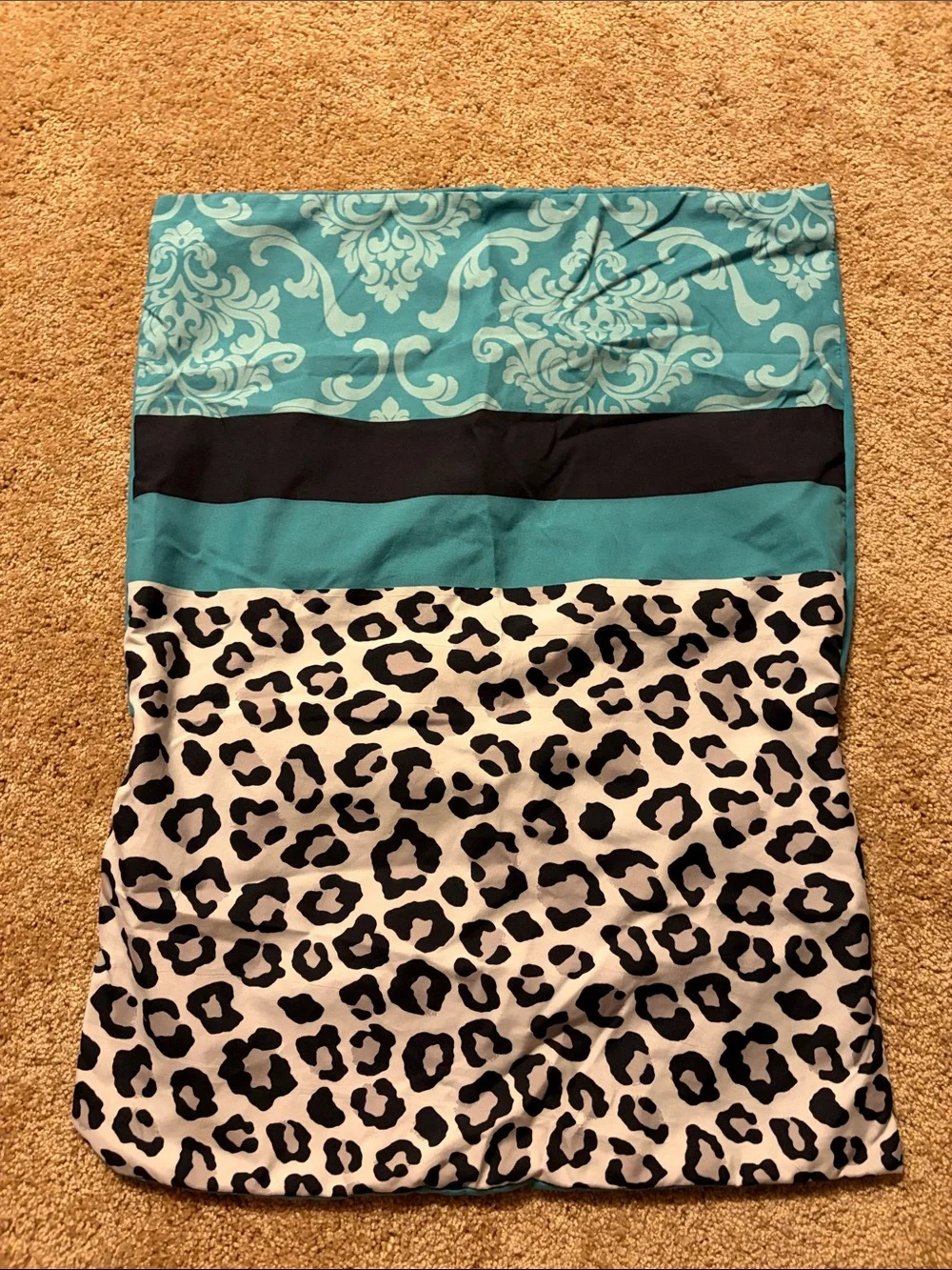 Teal & Leopard Print Pillow Shams (Set Of 2)